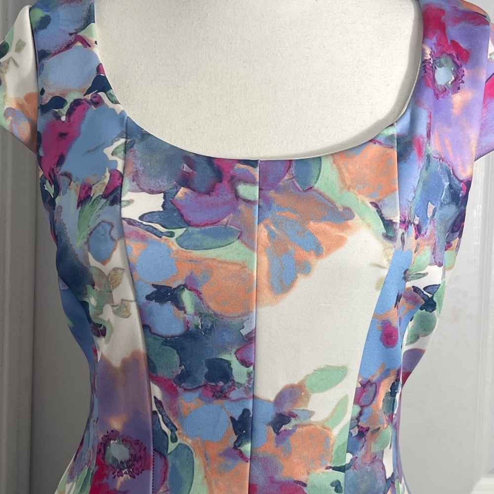 Karl Lagerfeld Multicolor Floral Midi Dress - Picture 3 of 12